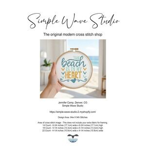 The Beach is in my Heart Counted Cross Stitch Pattern‎